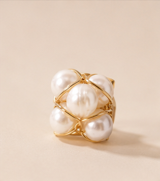 Anillo nido perla