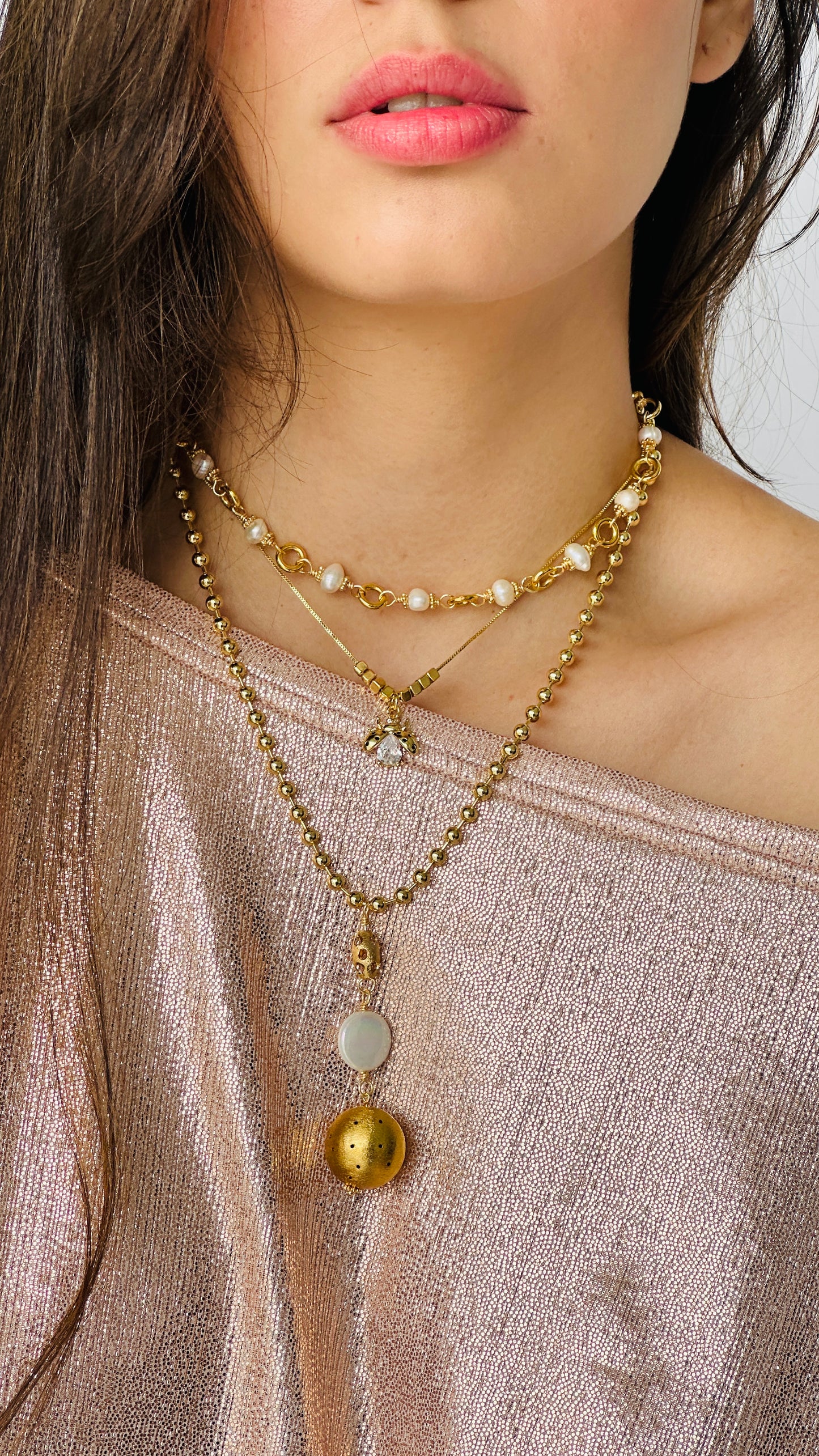 Choker TRIO ZILY PERLA