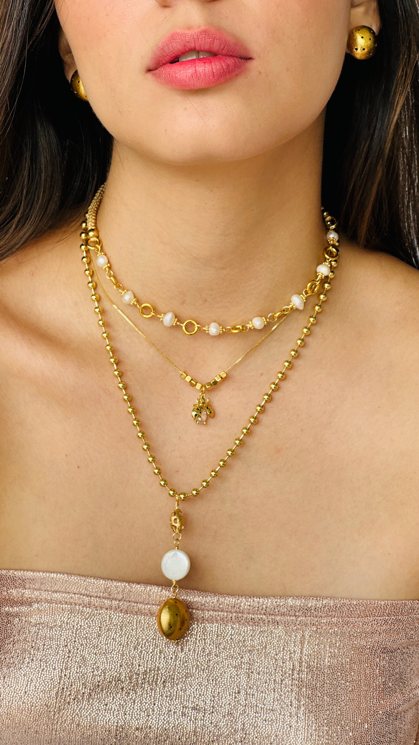 Choker TRIO ZILY PERLA